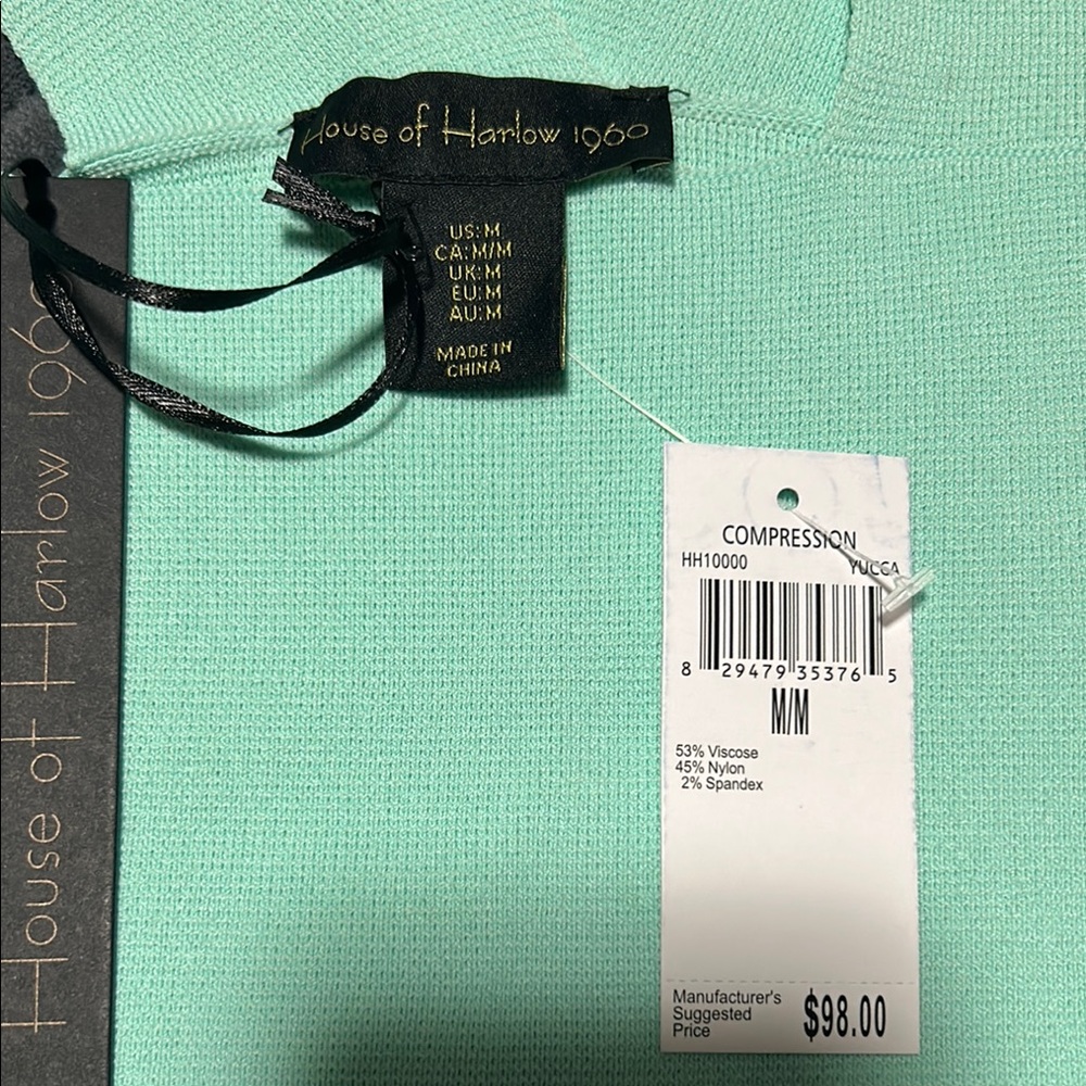 House of Harlow 1960 Seafoam Knit crop Tank Top